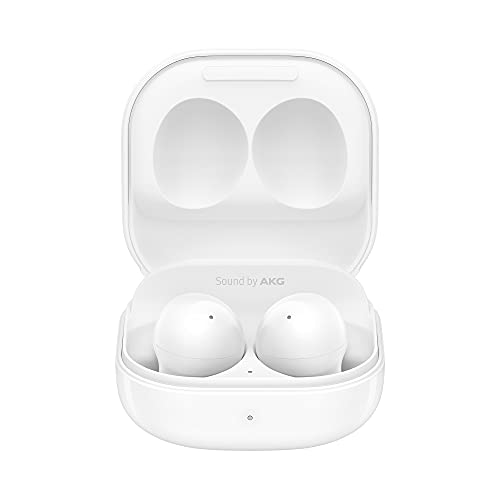 Samsung Galaxy Buds2, White and Wireless Charger Pad EP-P1300B, Black