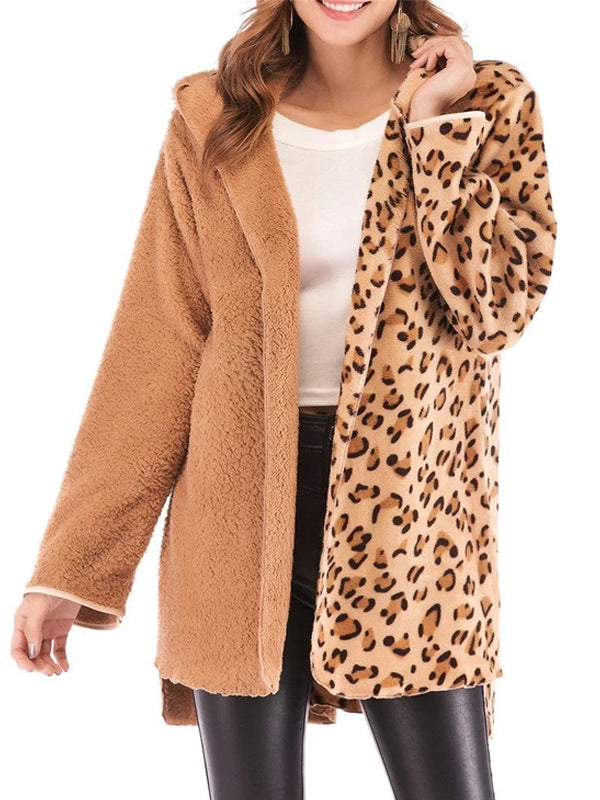 Fashion Leopard Print Hoodie Cardigan