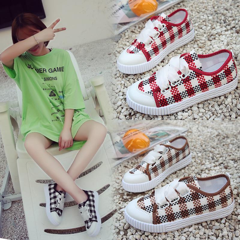 Lace-Up Flat Heel Color Block Flats