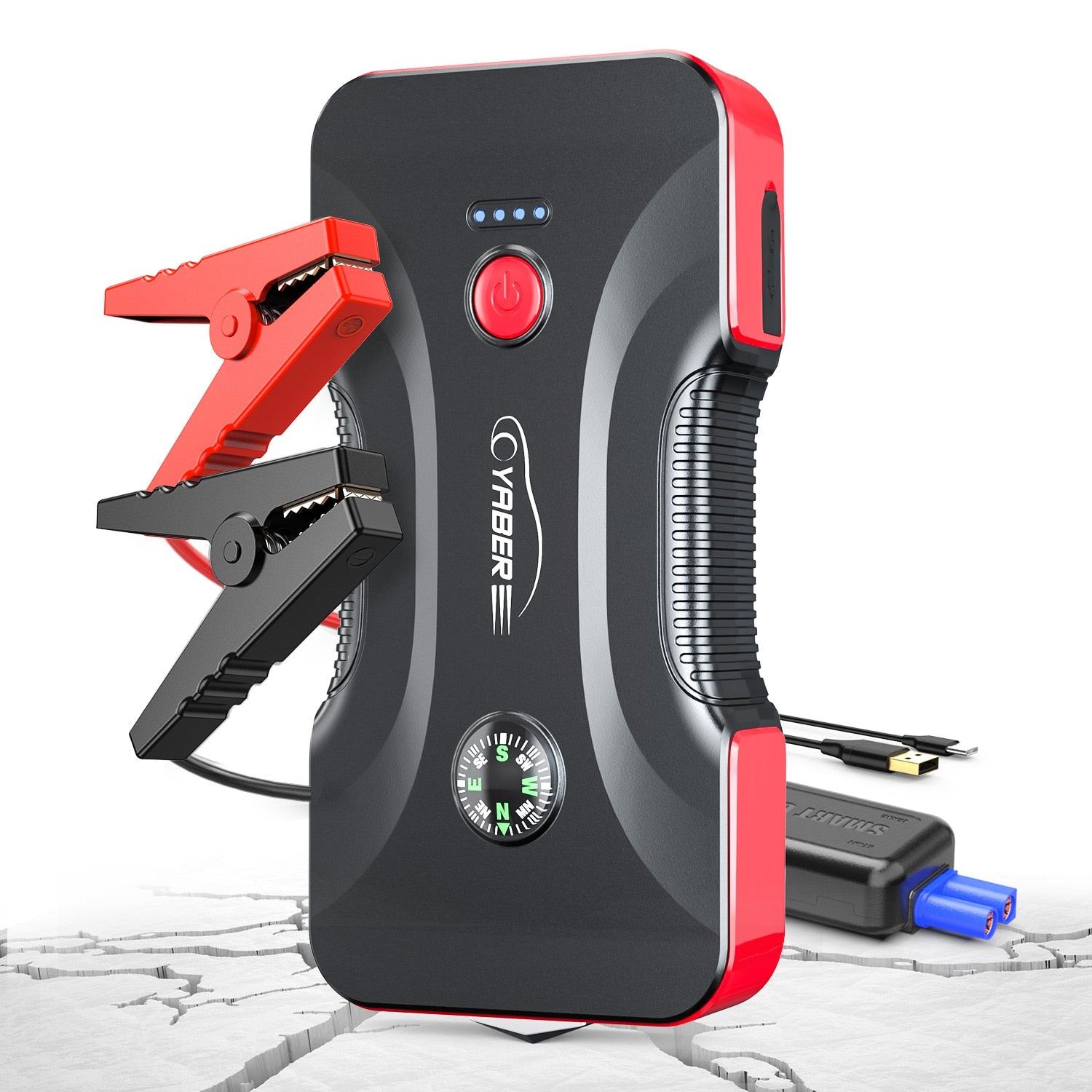 YABER Jump Starter 12800mAh 800A Mini Power Bank for 12V Car Emergency Starter