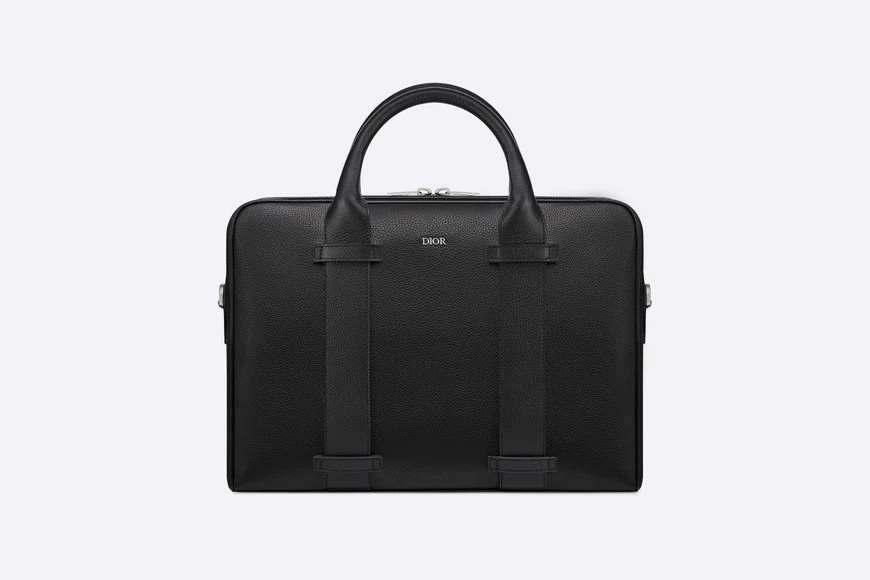 Briefcase Black Grained Calfskin