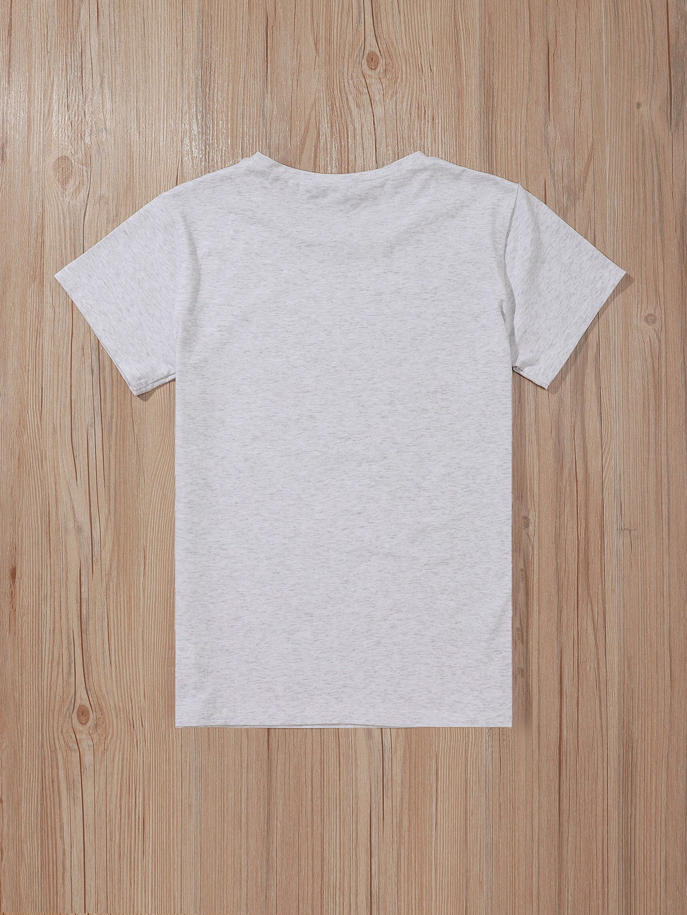 Christmas Print Round Neck Shirt with Short Sleeves