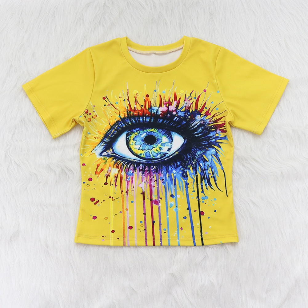 Summer Print Two Piece Ripped Biker Shorts Set