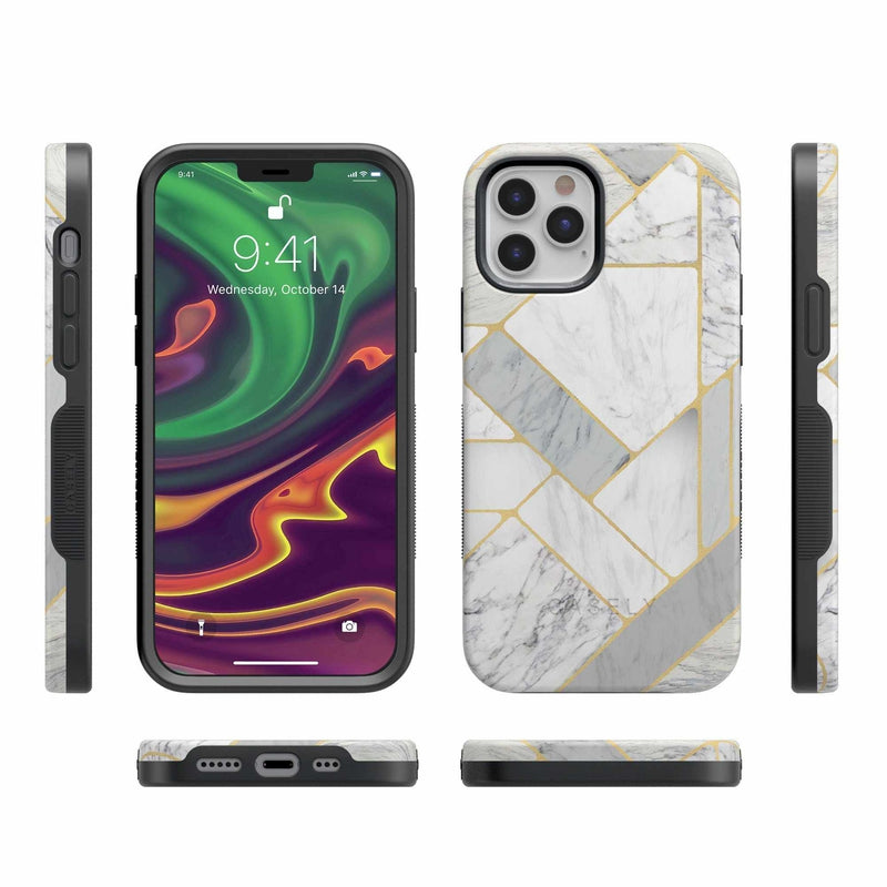 Geo White and Gold Marble Case