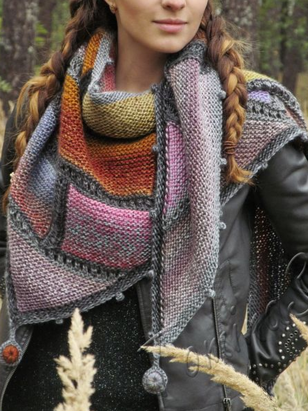 Color-Block Casual Scarves & Shawls