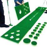 Green Putting Pong Golf Game Mat Portable for Backyard Office Tailgate Beach Party