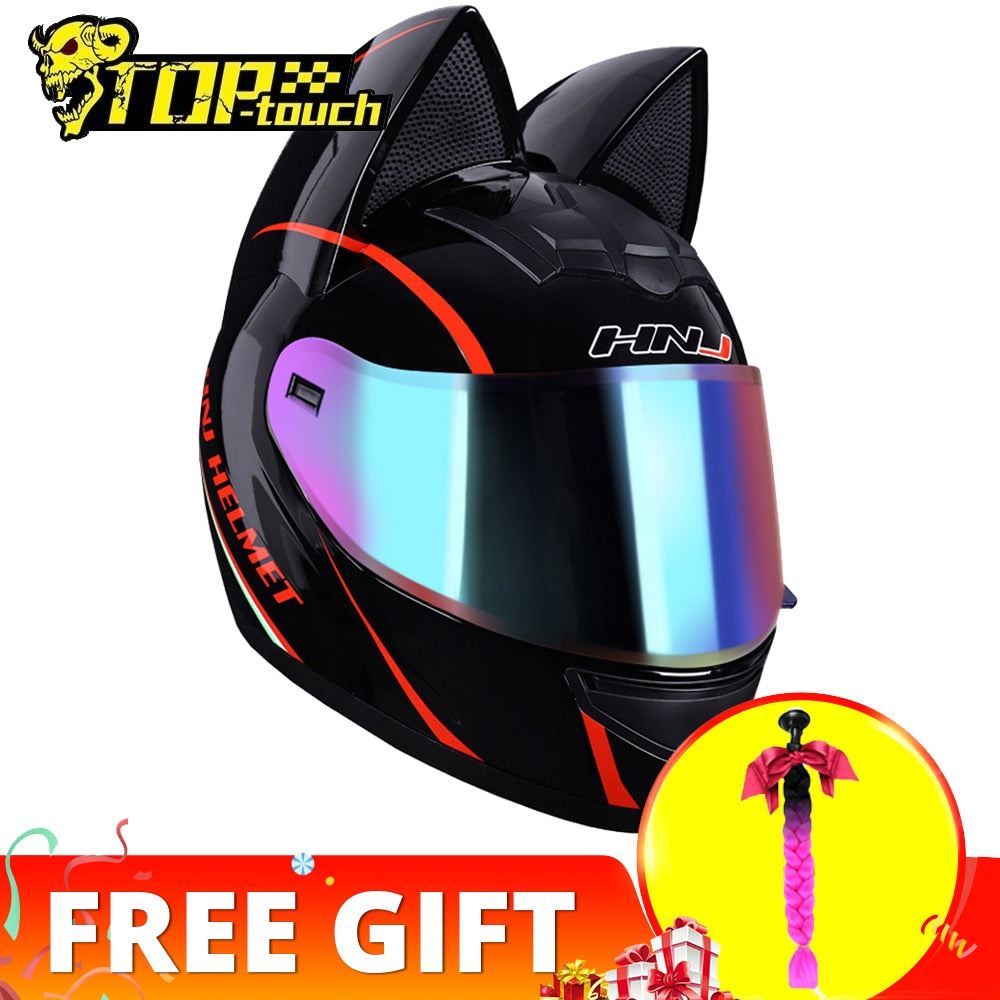 Motorcycle Helmet Full Face Casco Moto Breathable Motocross Helmet With Removalbe Cat Ears