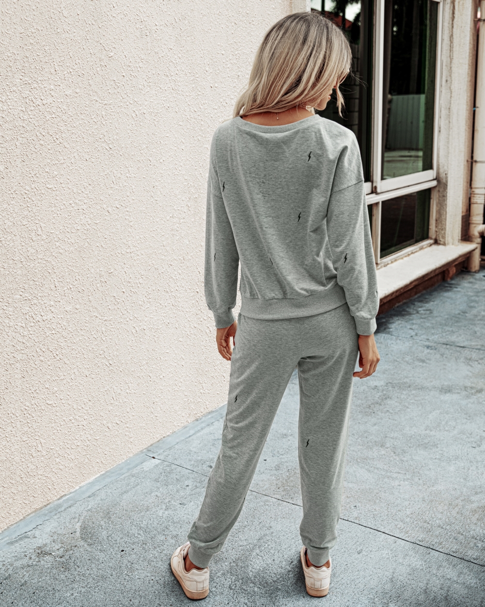 Autumn Plain Two Piece Pants Set Lounge Wear