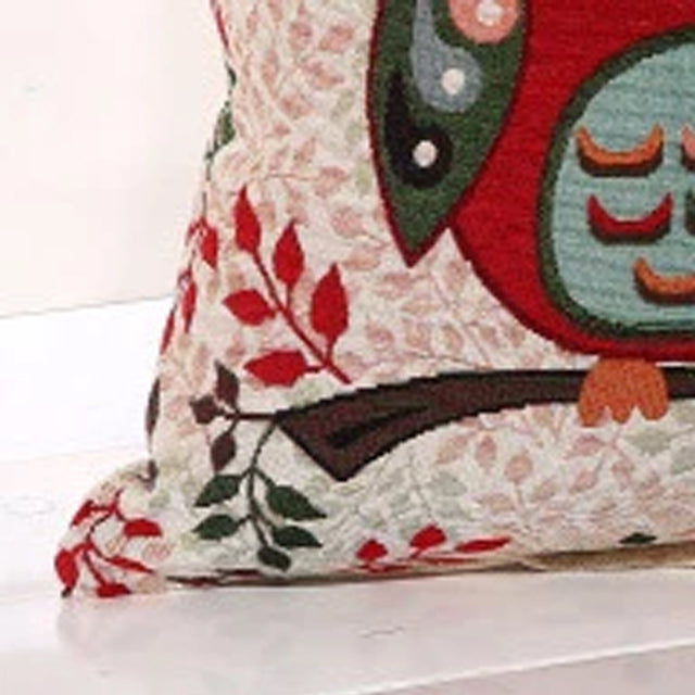 Owl Printed Square Pillow Case