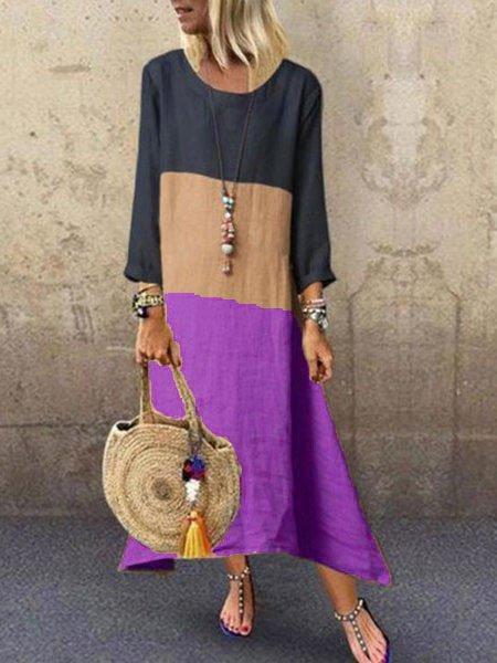 Crew Neck Long Sleeve Dresses