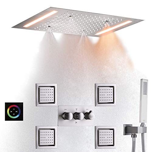 Ceil Mounted 14 X 20 Inch Rectangular Atomizing Rain Shower Head Faucet