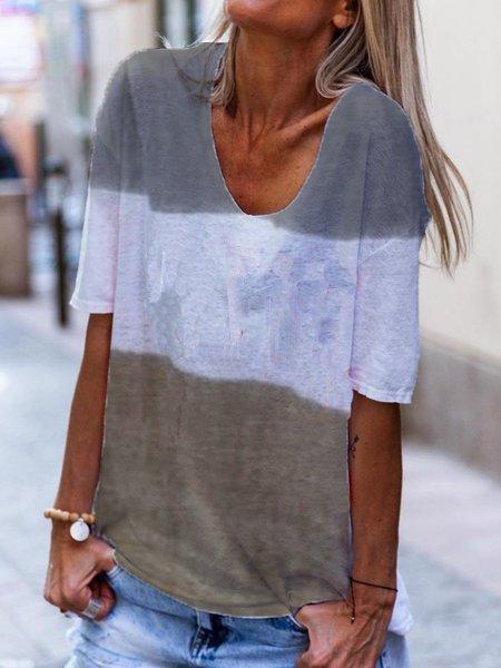 Short Sleeve Cotton Plain Shirts & Tops