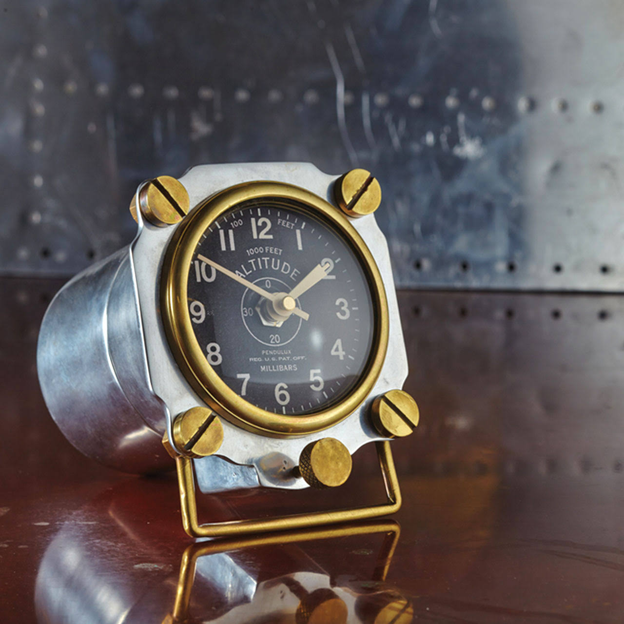 Pendulux Altimeter Table Clock - Aluminum