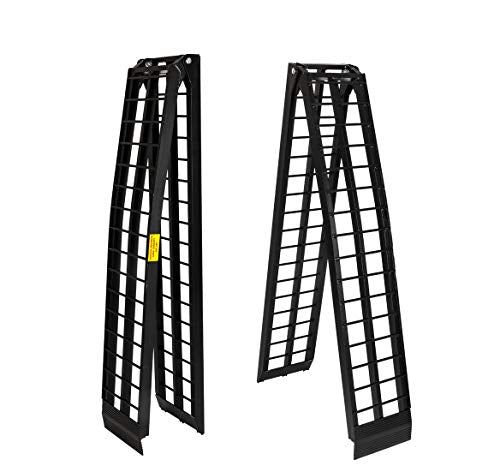 2 Pcs 10 ft Aluminum Folding Loading Ramps for Motorcycle, AT, Truck ect./1200lb