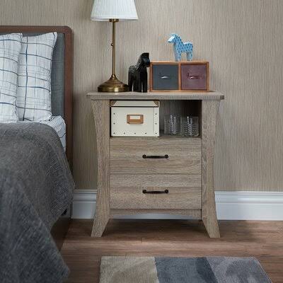 Sparacino 2 - Drawer Nightstand in Rustic Natural Rosalind Wheeler