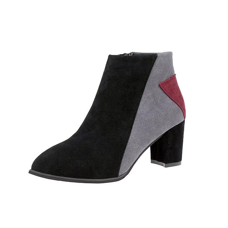 Nude Date Faux Suede Applique High Heel Boot