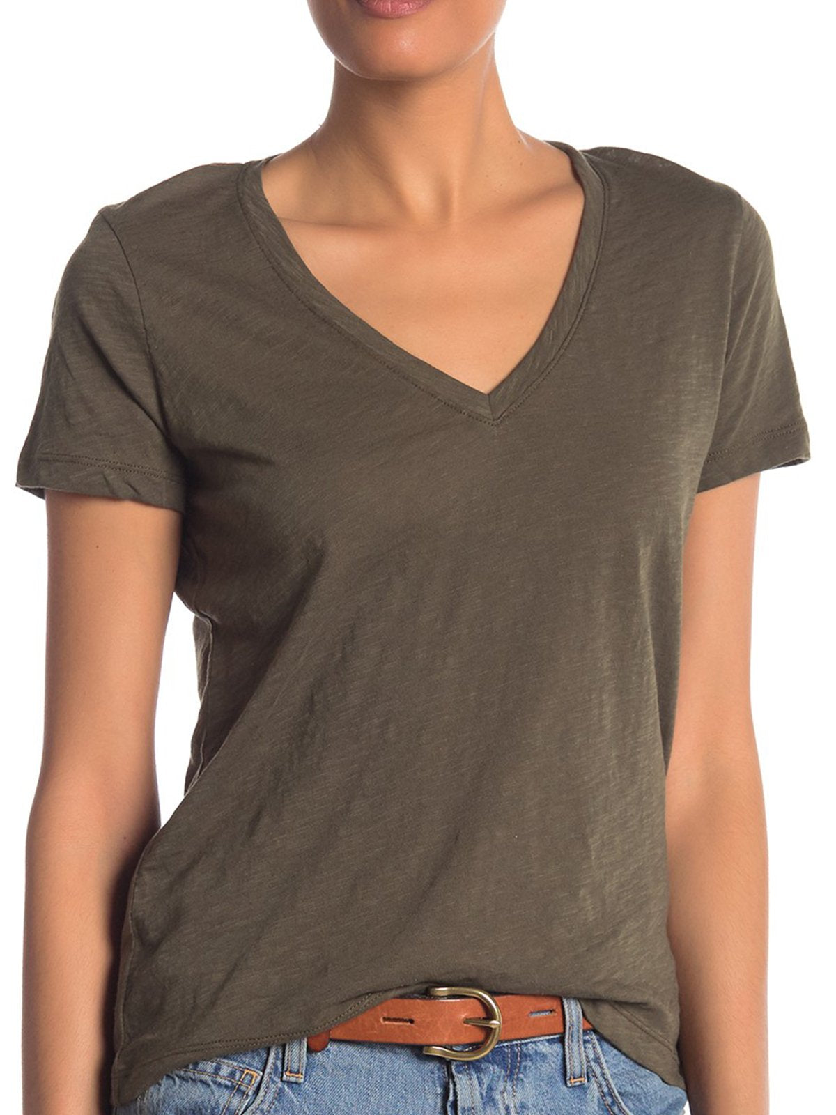 Short Sleeve Casual V Neck Shirts & Tops