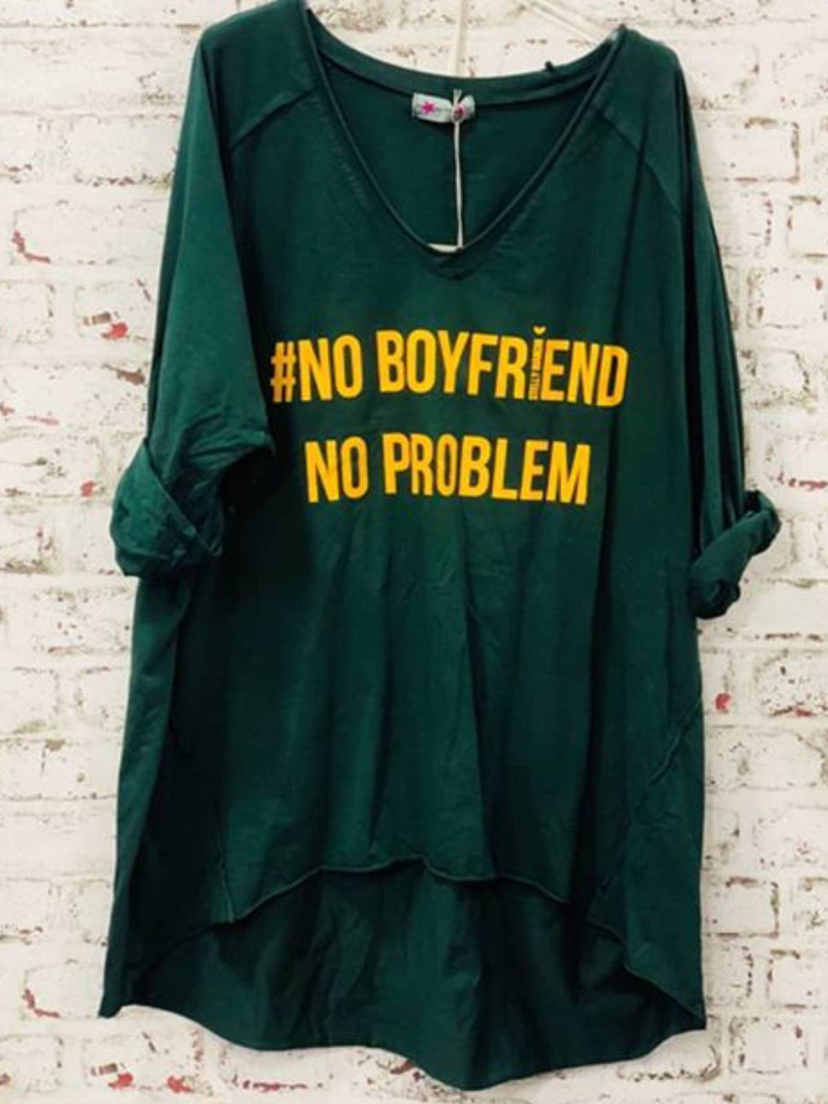 Cotton V Neck Letter Casual Shirts & Tops