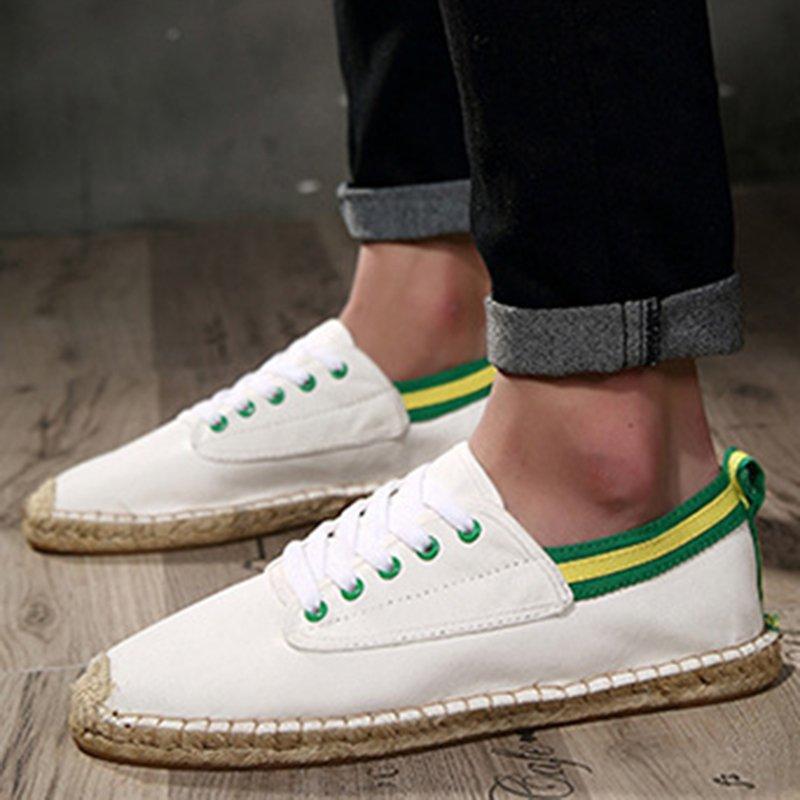 Canvas Lace-up Flat Shoes
