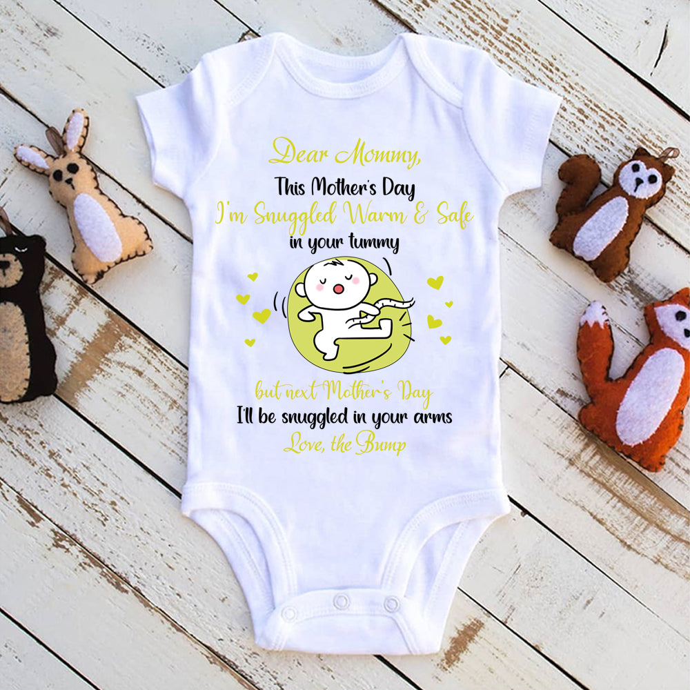 Personalized  Mummy & Tummy  Baby Bodysuit for Mother's Day, Custom Baby Onesie, Custom Baby Bodysuit