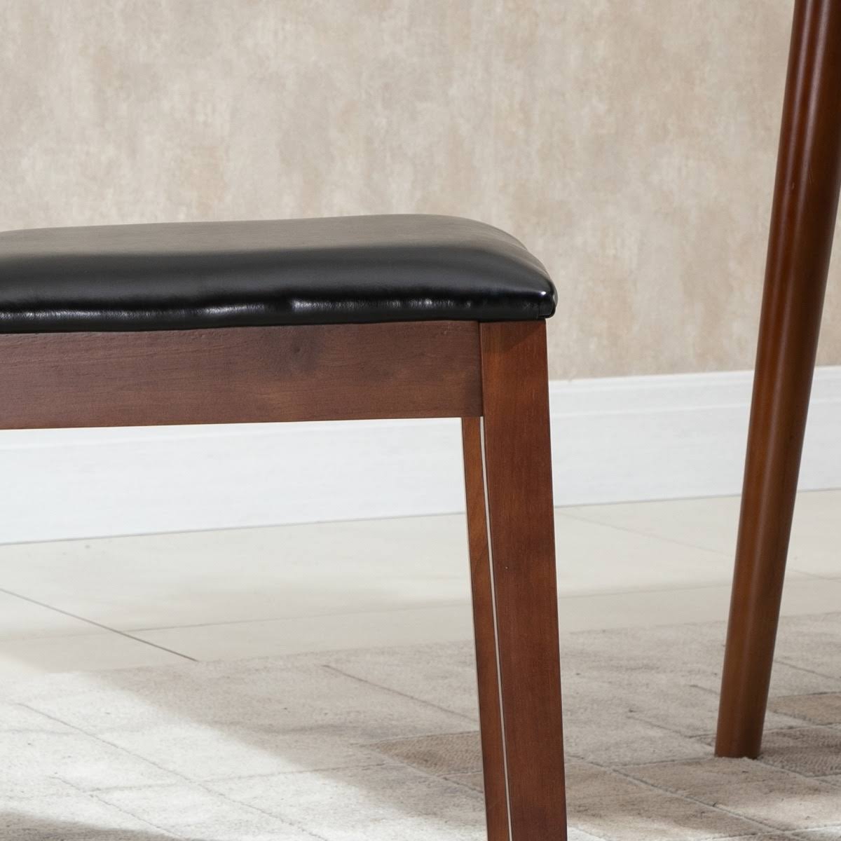 HOMCOM High Back Dining Chairs Set of 2 PU Upholstered Cross Back Design Armless Side Chairs with Solid Wood Legs Black