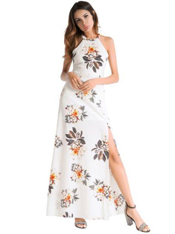 Women's Long Dress Sleeveless Chiffon Dress