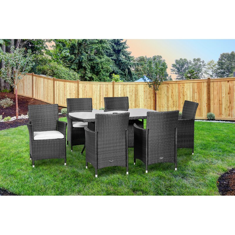 Rectangular 6 - Person 150Cm Long Dining Set with Cushions