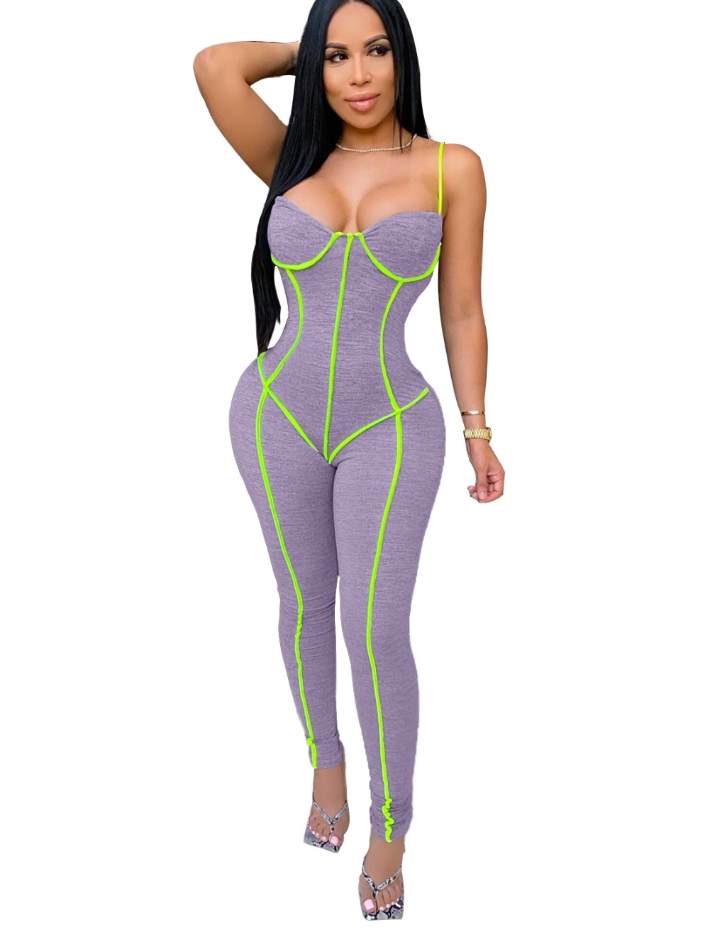 Sexy Push Up Strap Bodycon Jumpsuit