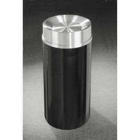 Glaro 33 Gallon Waste Receptacle W/Tip Action Top, Satin Black/Satin