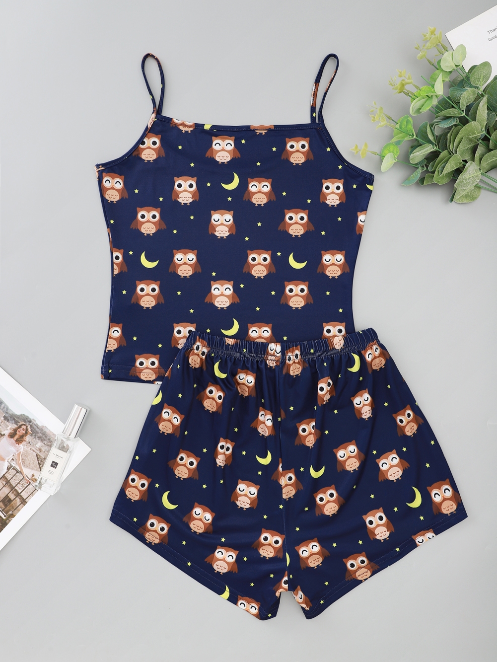 Women Summer Print Two Piece Shorts Pajama Set
