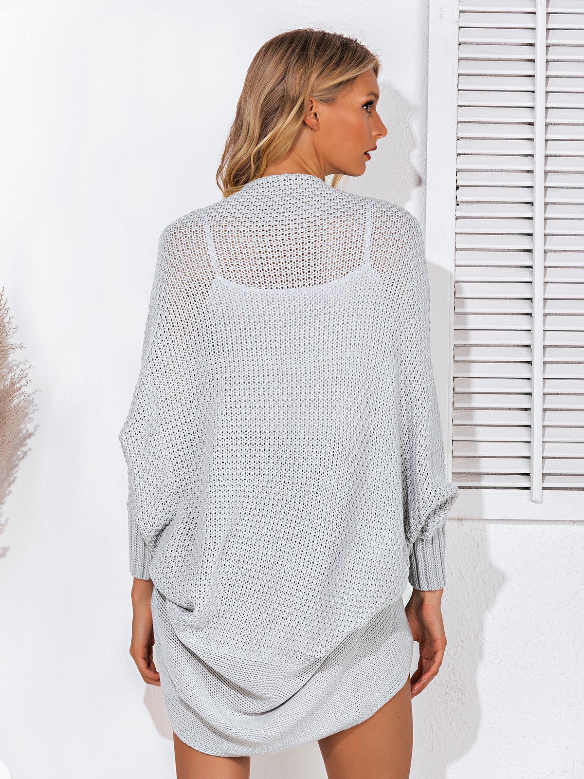 Solid Knitted Casual Cardigan