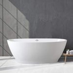 Contemporary Soaking Bathtub, Glossy White, cUPC Certified, Toe-Tap