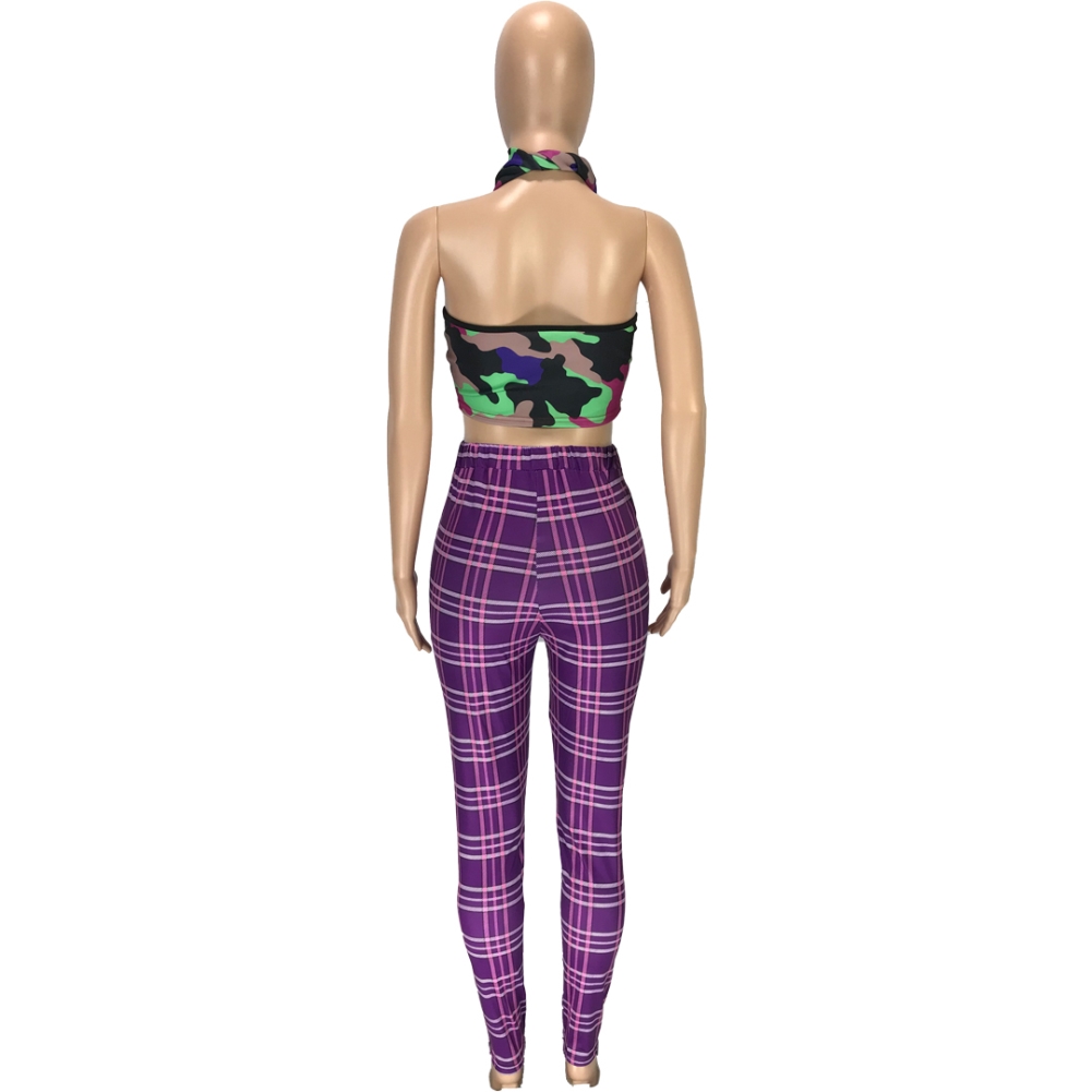 Casual African Plaid Zipper Trousers