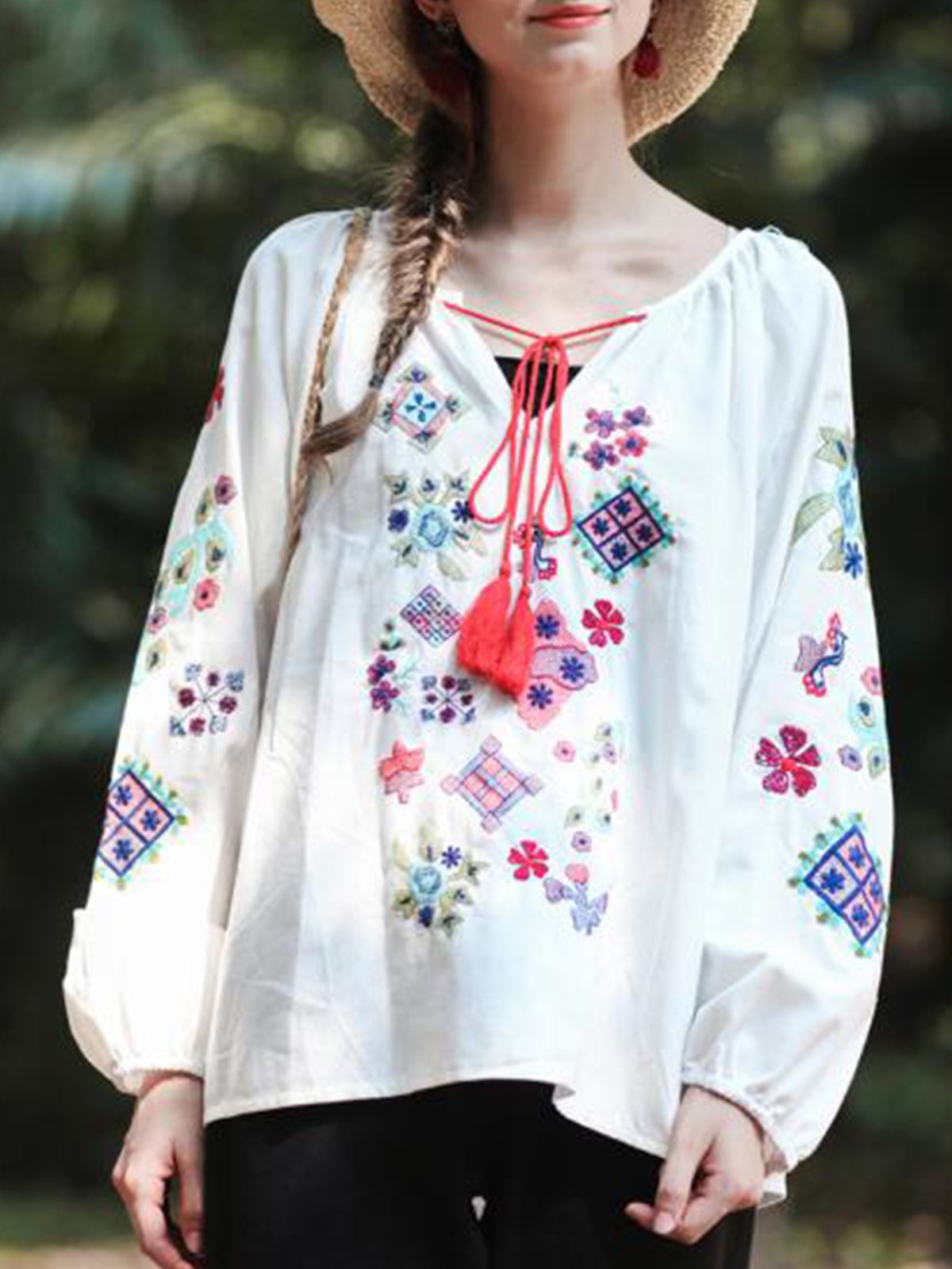 Embroidered Long Sleeve Shirts & Tops