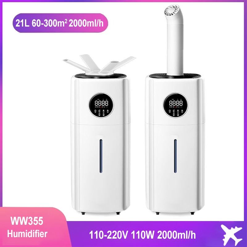 21L Industrial Humidifier Commercial Ultrasonic Humidifier Quad-core Atomization