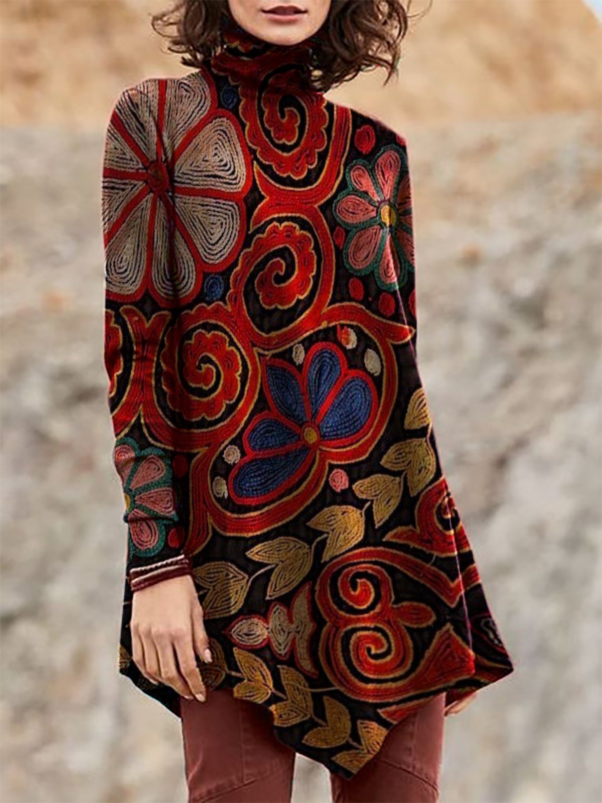 Tribal Long Sleeve Turtleneck Shirts & Tops