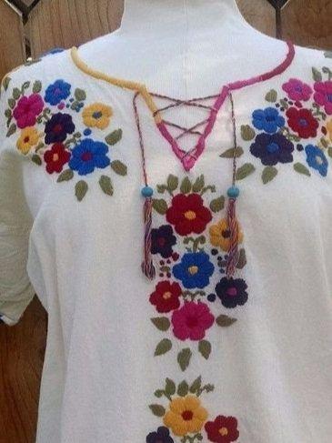 Short Sleeve V Neck Casual Floral Shirts & Tops
