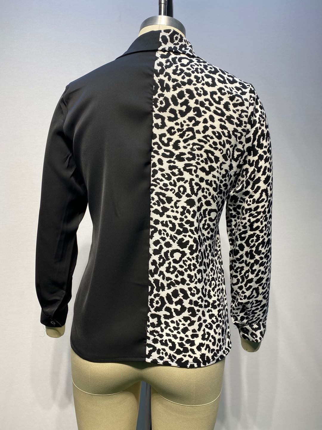 Autumn White and Black Print Elegant Blouse