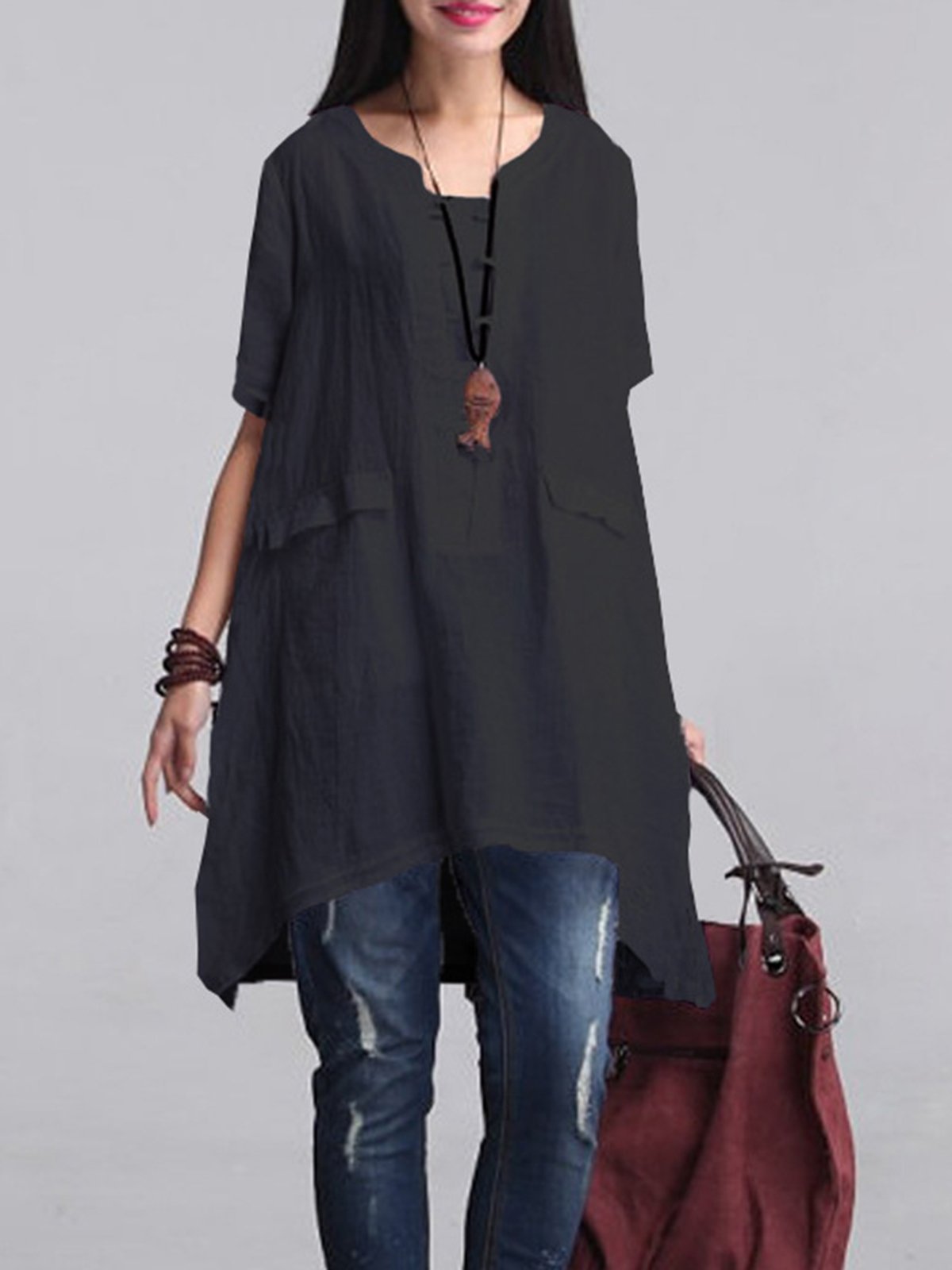 Linen Clothing For Women Sleeve Dress