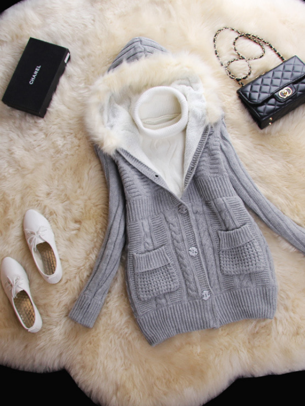 Casual Knitted Patchwork Paneled Long Sleeve Sweaters