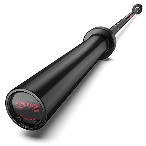 Synergee Games 15kg Colored Women��s Black Cerakote Barbell- Black