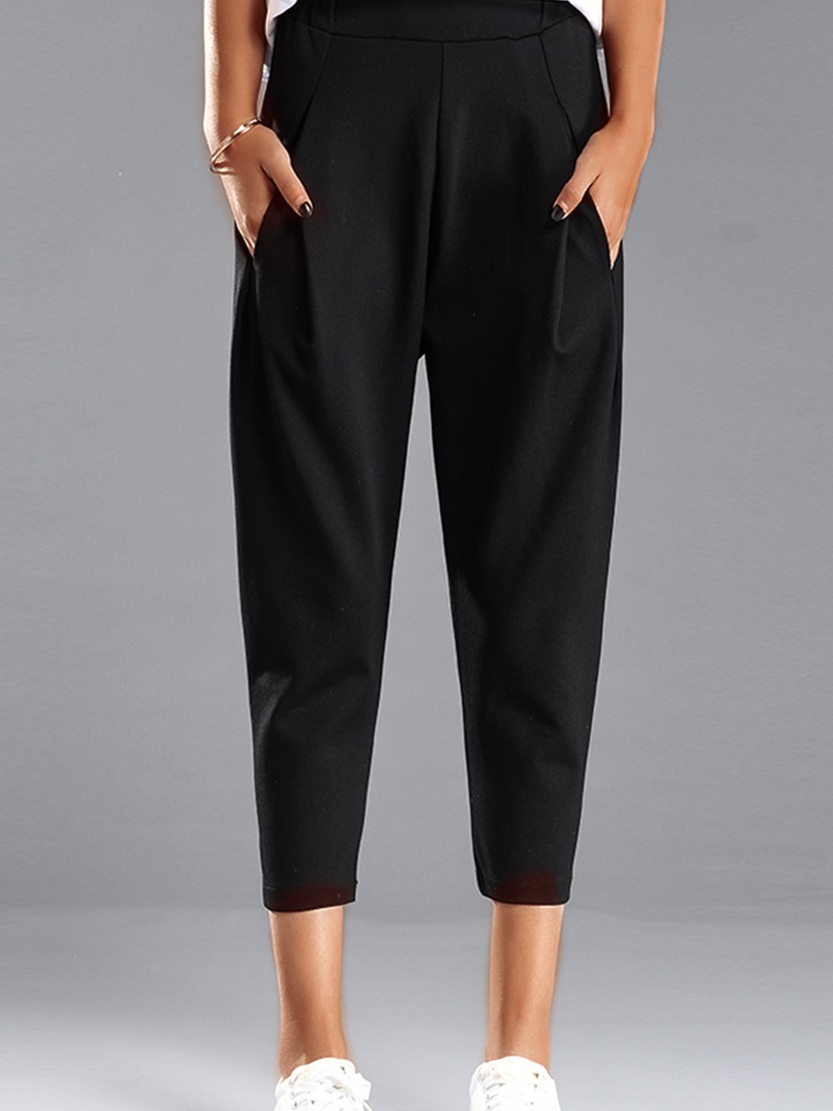Plus Size Women Plain Casual Pants