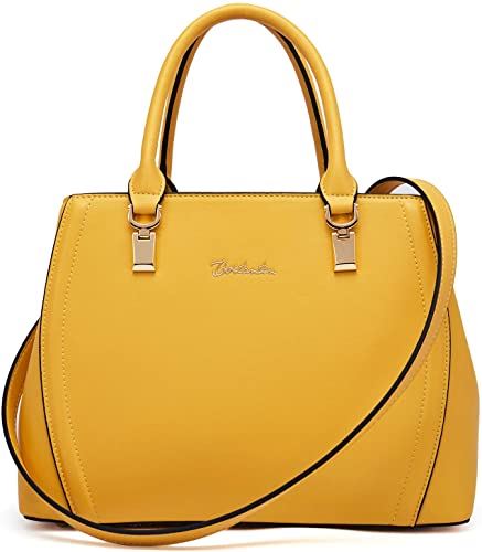 BOSTANTEN Women Leather Handbag Designer Top Handle Satchel Shoulder Bag, Black