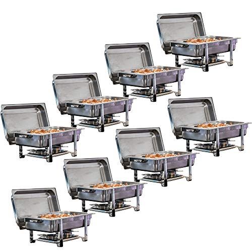 Stainless Steel �C 8 Chafer and Buffet Warmer Sets with Water Pan, Food Pan, Lid