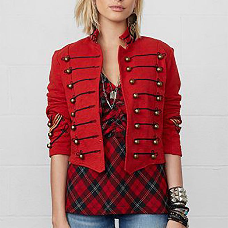 England Suit Collar Decorative Button Short Blazer