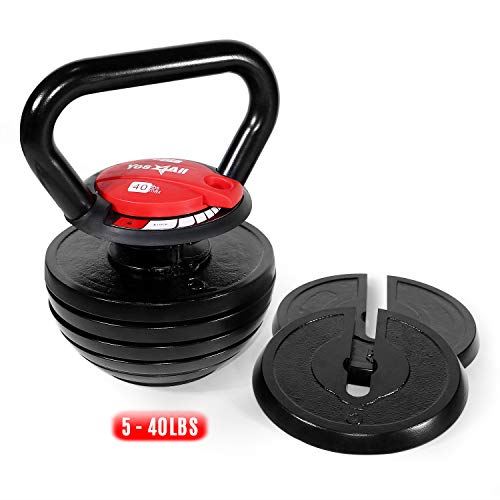 Yes4All 10-40lb Adjustable Kettlebell Weights �CCast Iron Kettlebell
