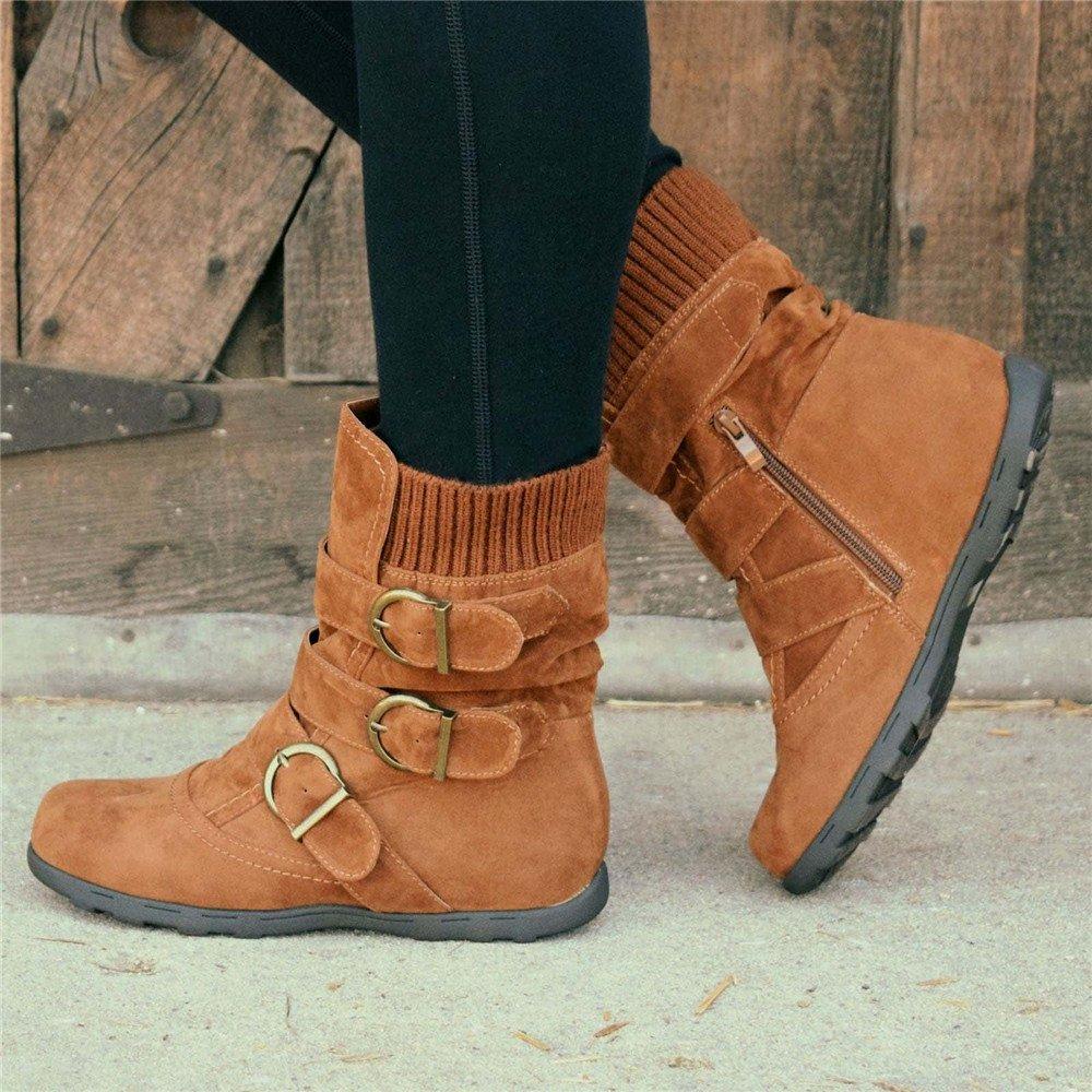 Casual All Season Knitted Fabric Low Heel Boots