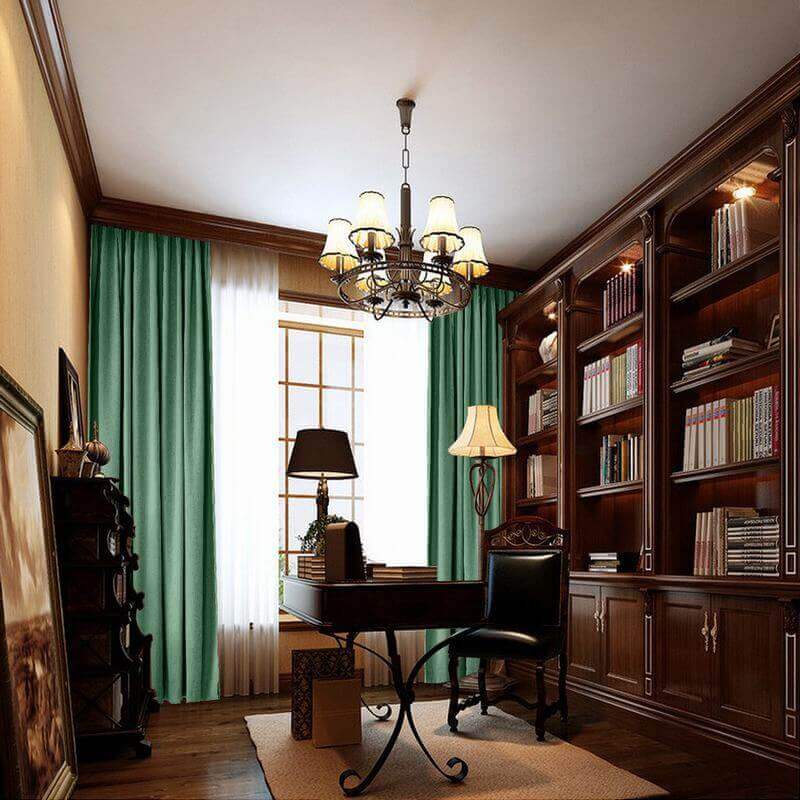 Rod Pocket Faux Linen Textured Curtain Drape Olive