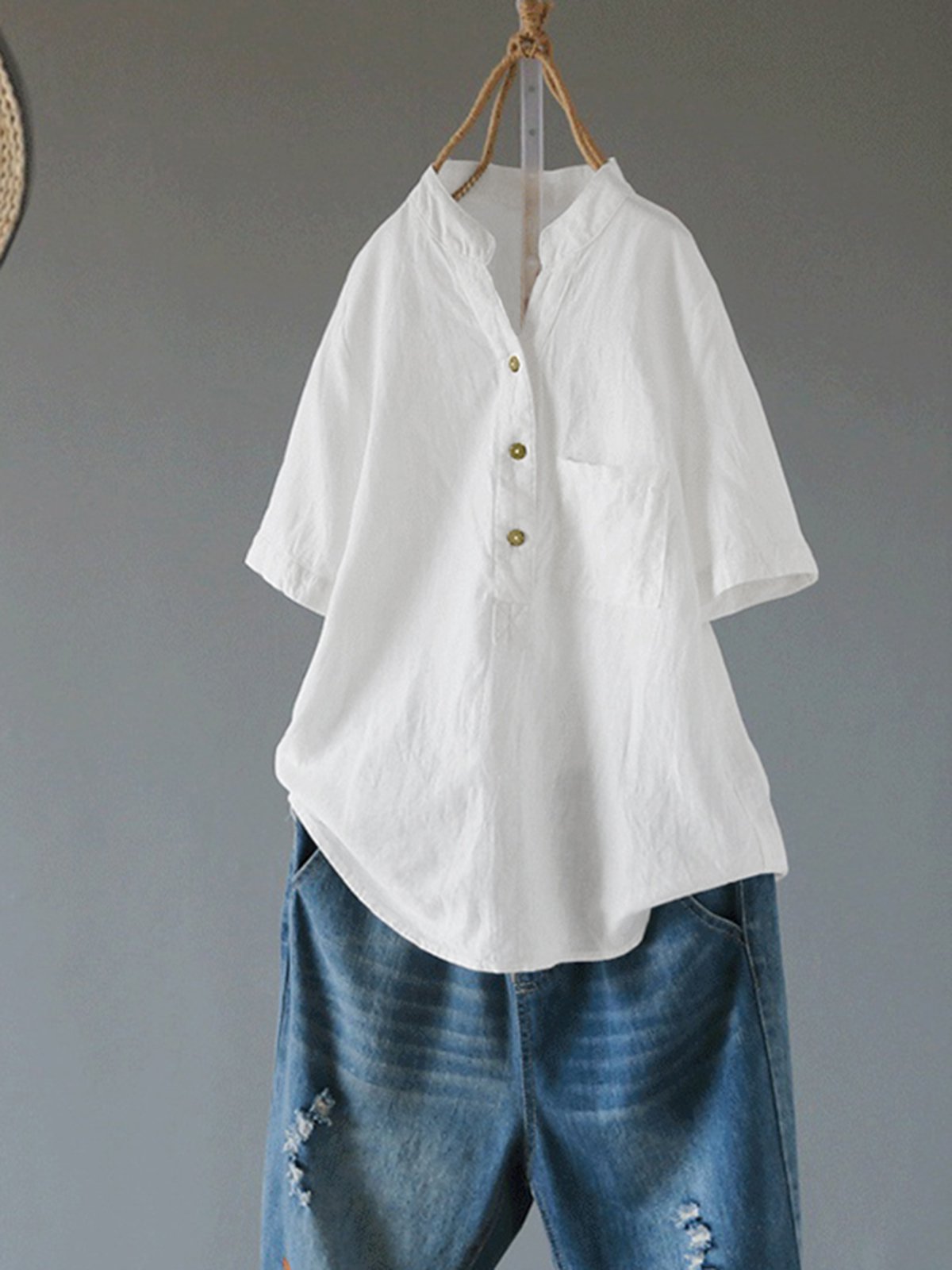 Casual Short Sleeve V Neck T-Shirts