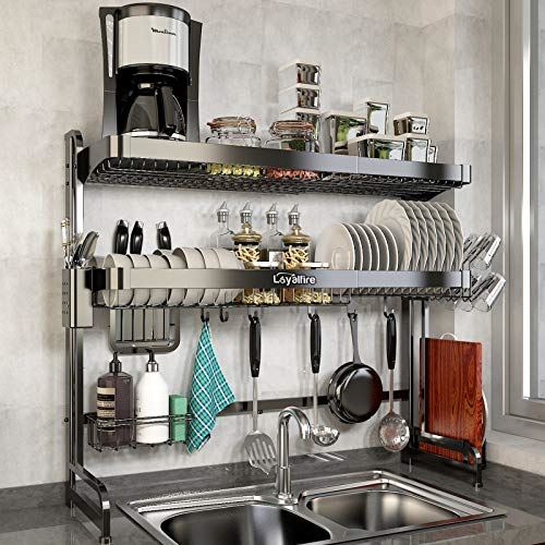 Large Storage Adjustable Kitchen Dish Rack (24.41��-37.6��)